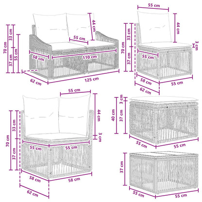 Set Divano da Giardino 12 pcs Beige polyrattan | homemem39