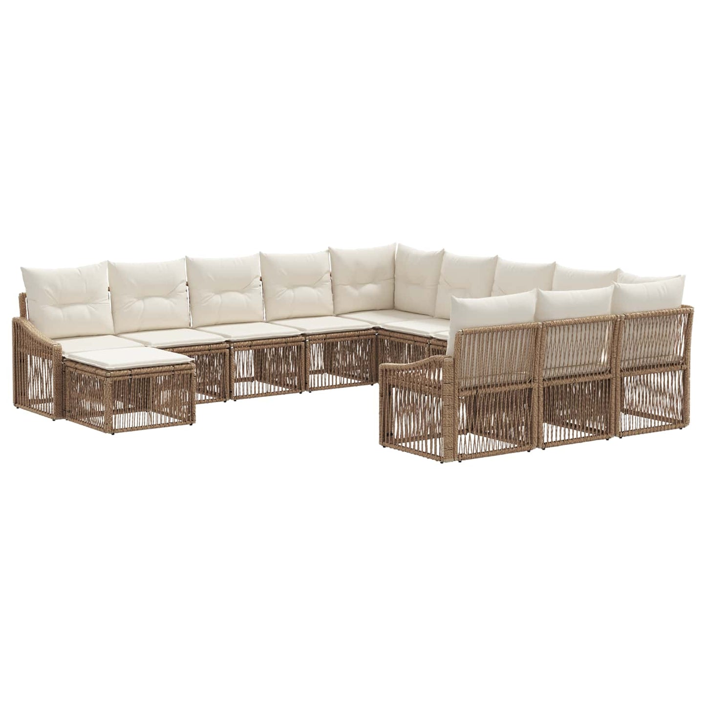 Set Divano da Giardino 12 pcs Beige polyrattan | homemem39