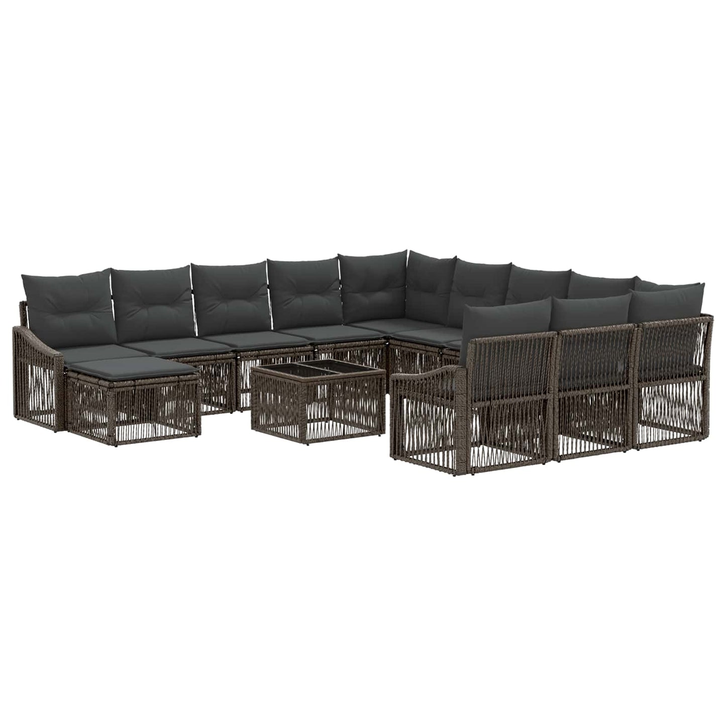 Set Divano da Giardino 13 pcs Grigio polyrattan | homemem39
