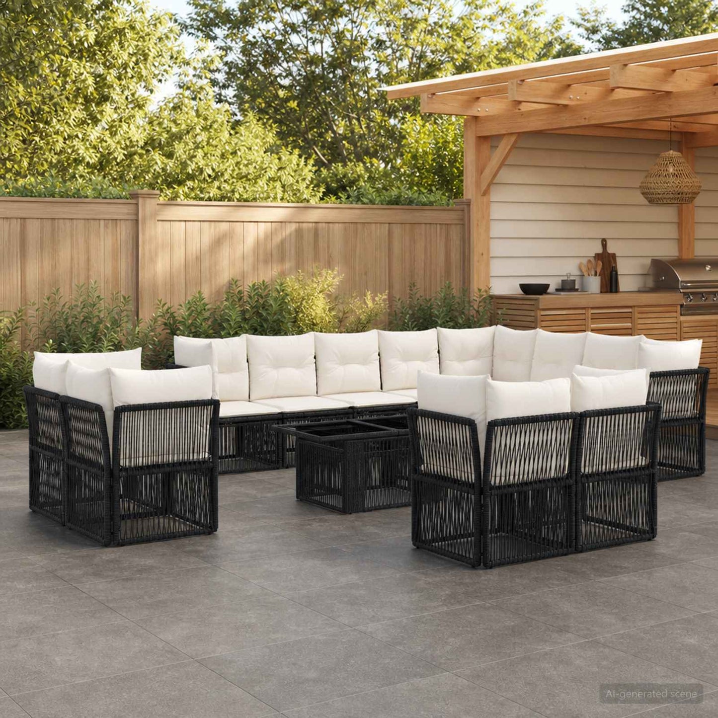 Set Divano da Giardino 13 pcs polyrattan | homemem39