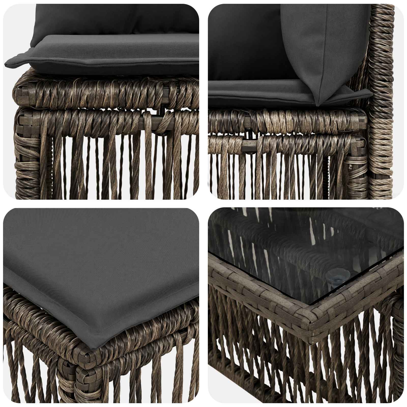 Set Divano da Giardino 13 pcs Grigio polyrattan | homemem39