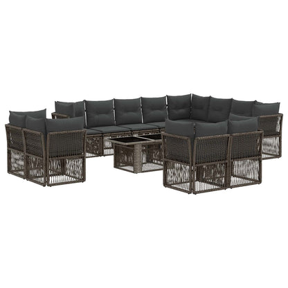 Set Divano da Giardino 13 pcs Grigio polyrattan | homemem39