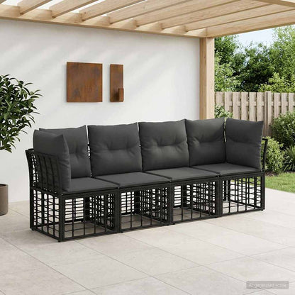 Set di divani da esterno Nero Poliestere | homemem39