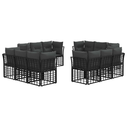 Set di divani da esterno Nero Poliestere | homemem39