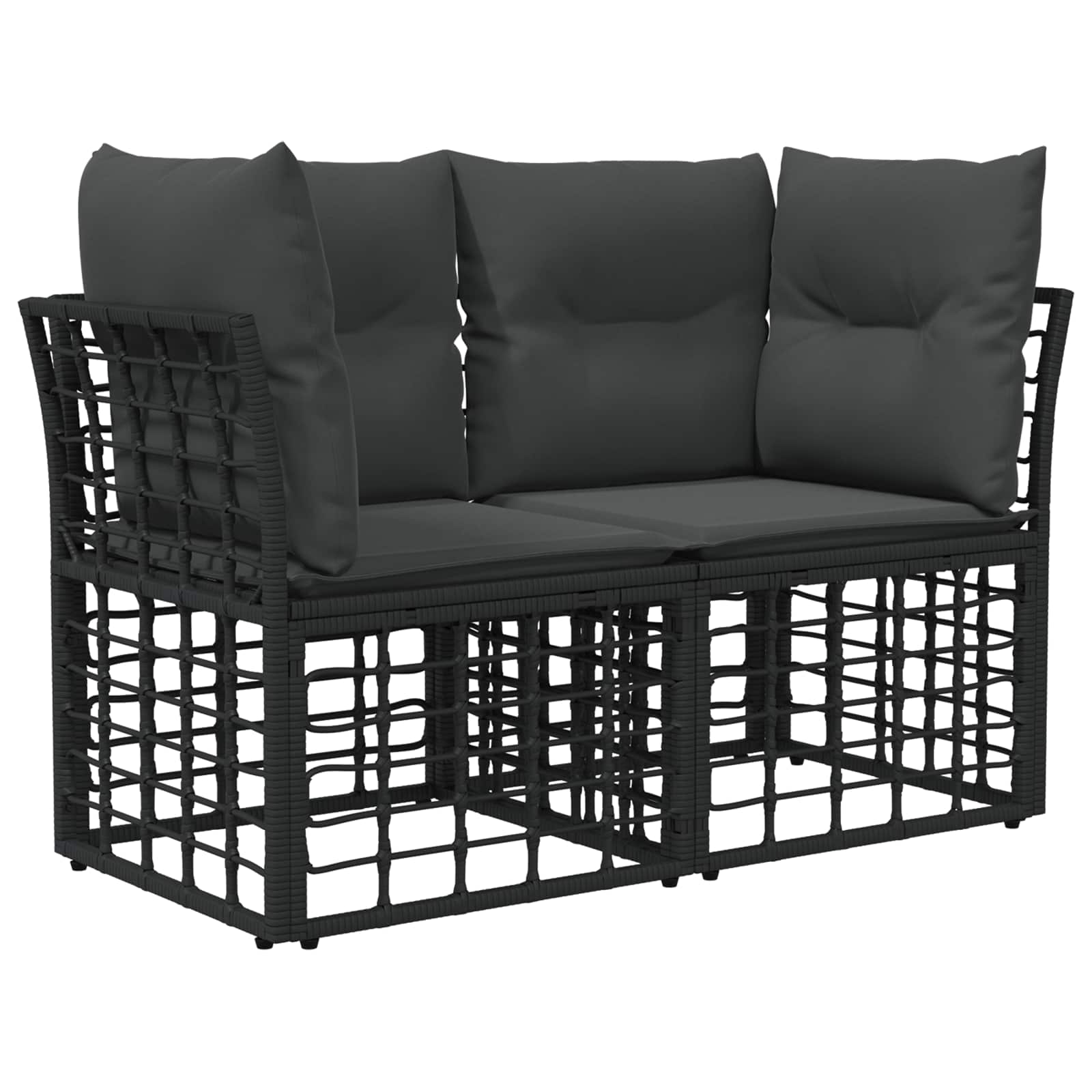 Set di divani da esterno 13 pcs Nero e Grigio scuro Poliestere | homemem39