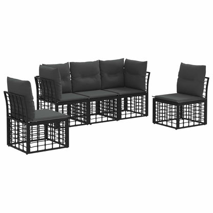 Set di divani da esterno Nero Poliestere | homemem39