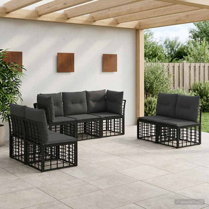 Set di divani da esterno Nero Poliestere | homemem39