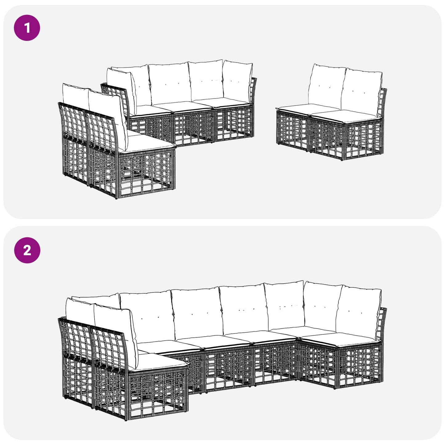 Set di divani da esterno Naturale Poliestere | homemem39