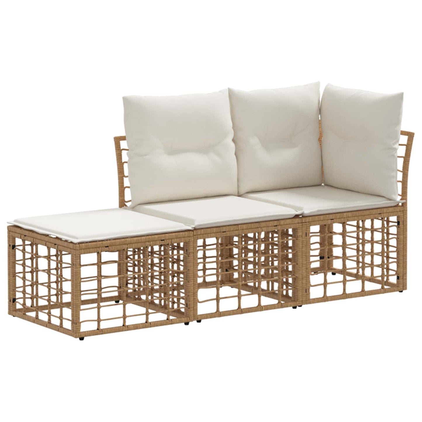 Set di divani da esterno con cuscino 3 pcs Naturale Poliestere | homemem39