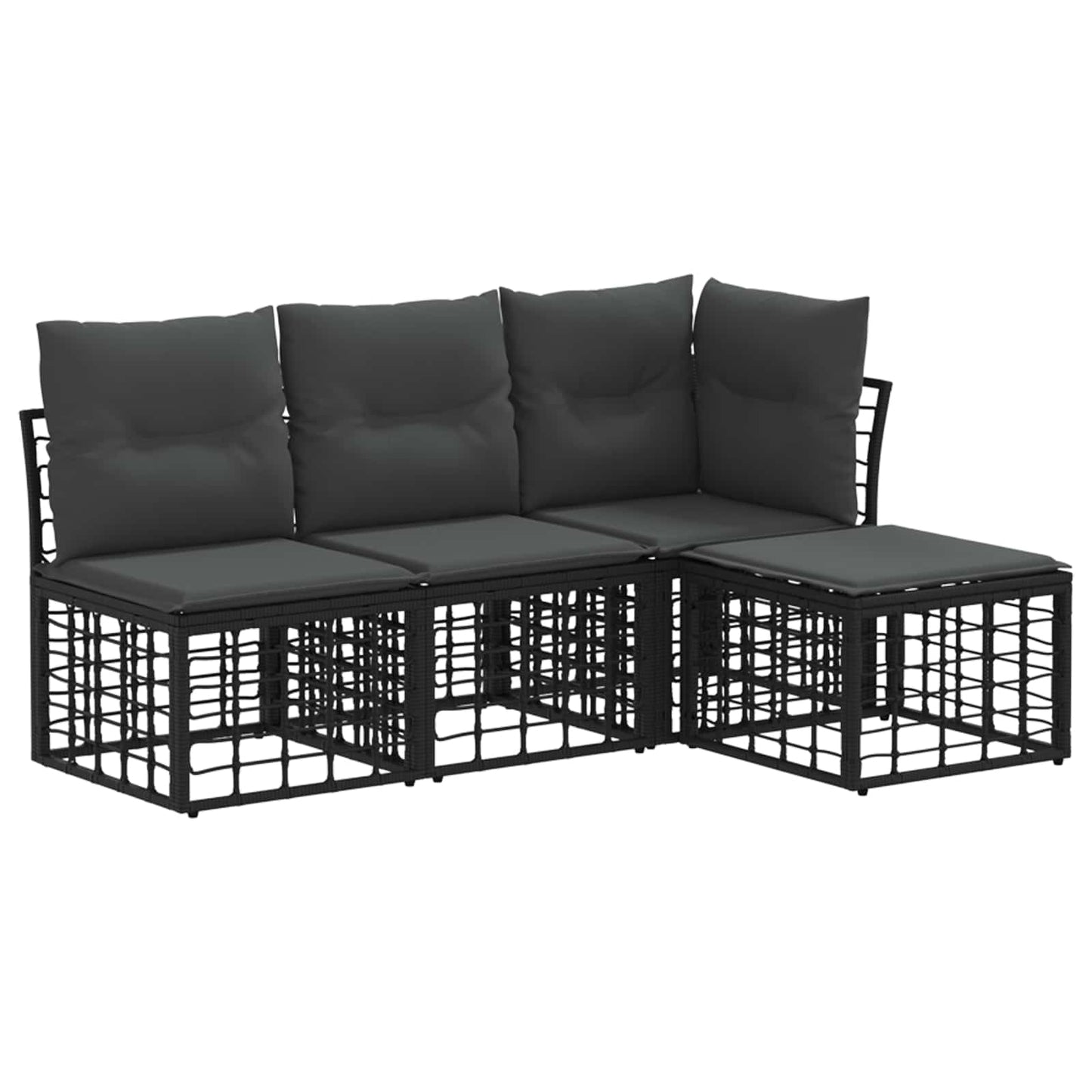 Set di divani da esterno Nero Poliestere | homemem39