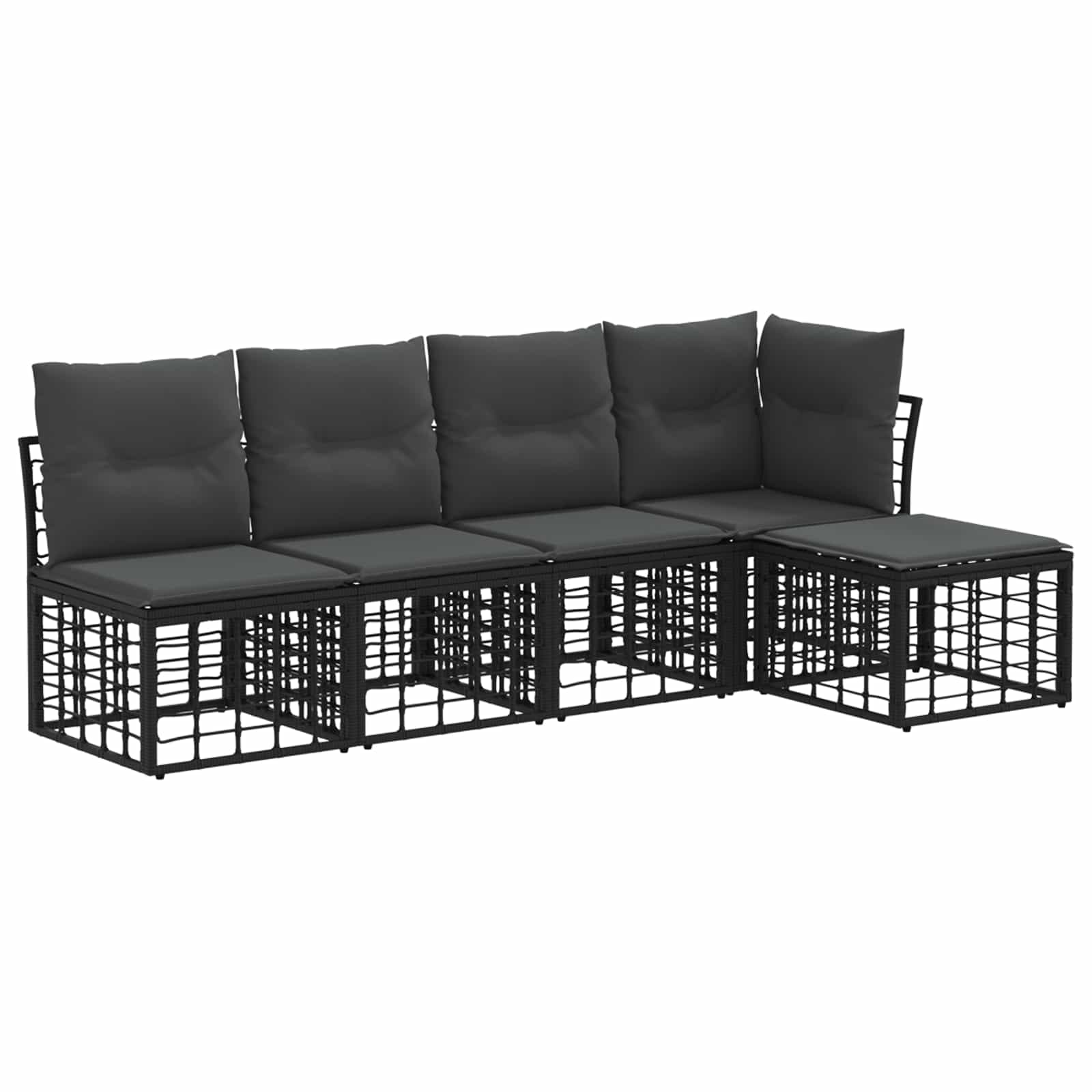 Set di divani da esterno Nero Poliestere | homemem39