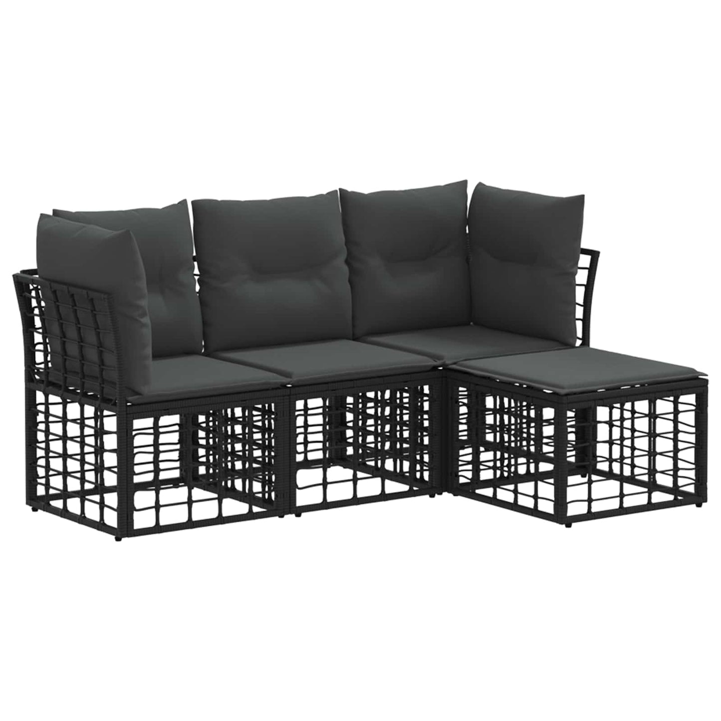 Set di divani da esterno Nero Poliestere | homemem39