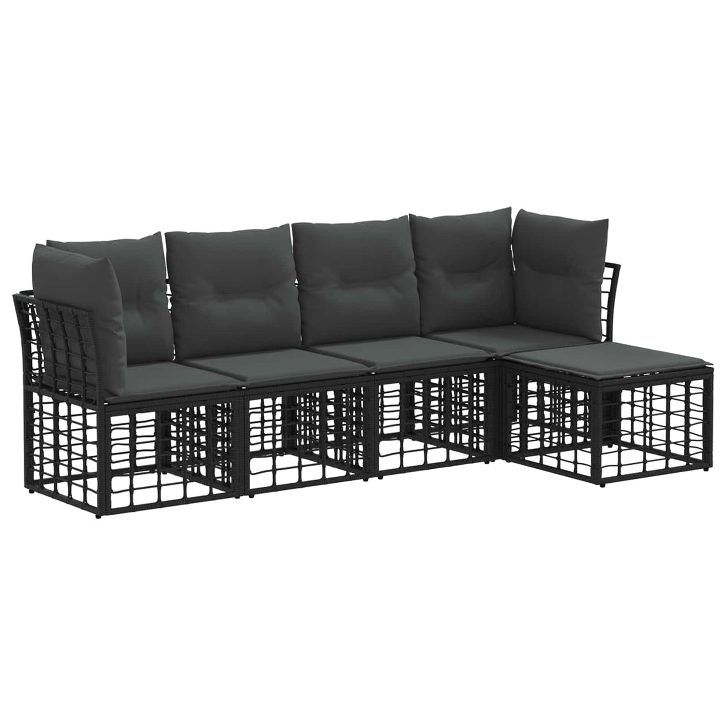 Set di divani da esterno Nero Poliestere | homemem39