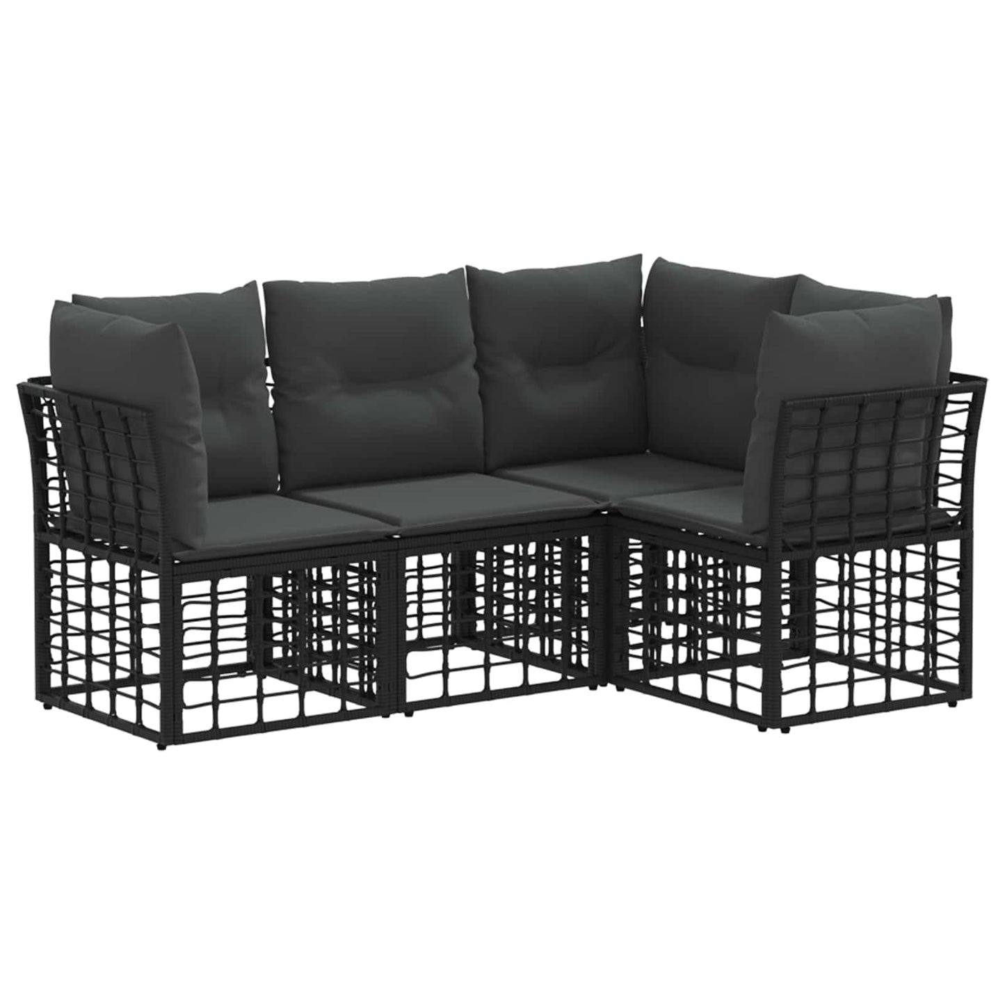 Set di divani da esterno Nero Poliestere | homemem39