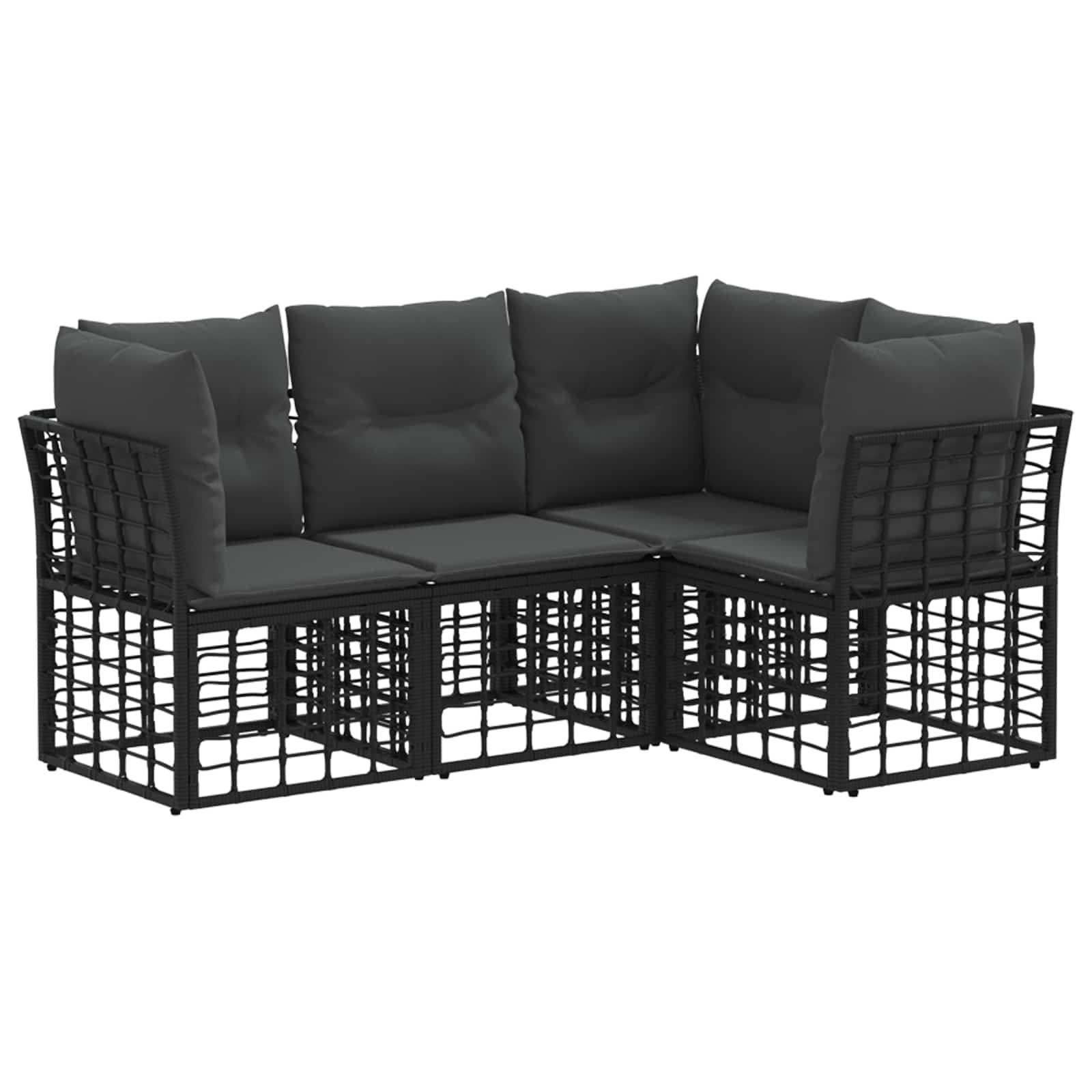 Set di divani da esterno Nero Poliestere | homemem39