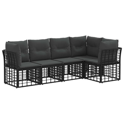 Set di divani da esterno Nero Poliestere | homemem39