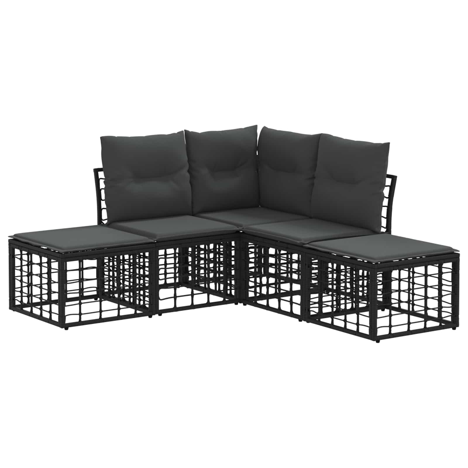 Set di divani da esterno Nero Poliestere | homemem39