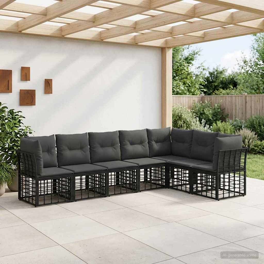 Set di divani da esterno Nero Poliestere | homemem39