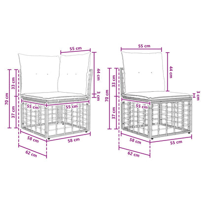 Set di divani da esterno Nero Poliestere | homemem39