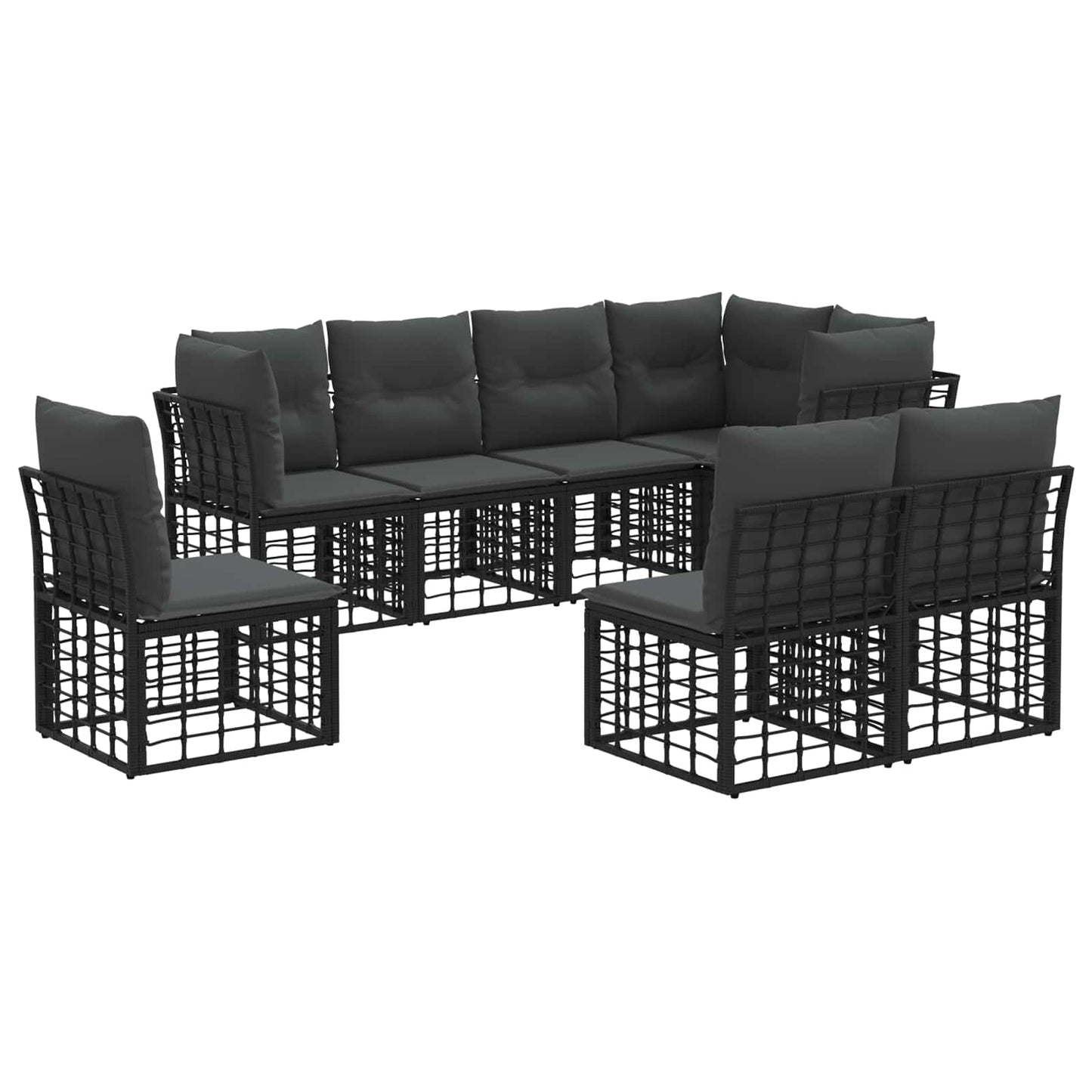 Set di divani da esterno Nero Poliestere | homemem39