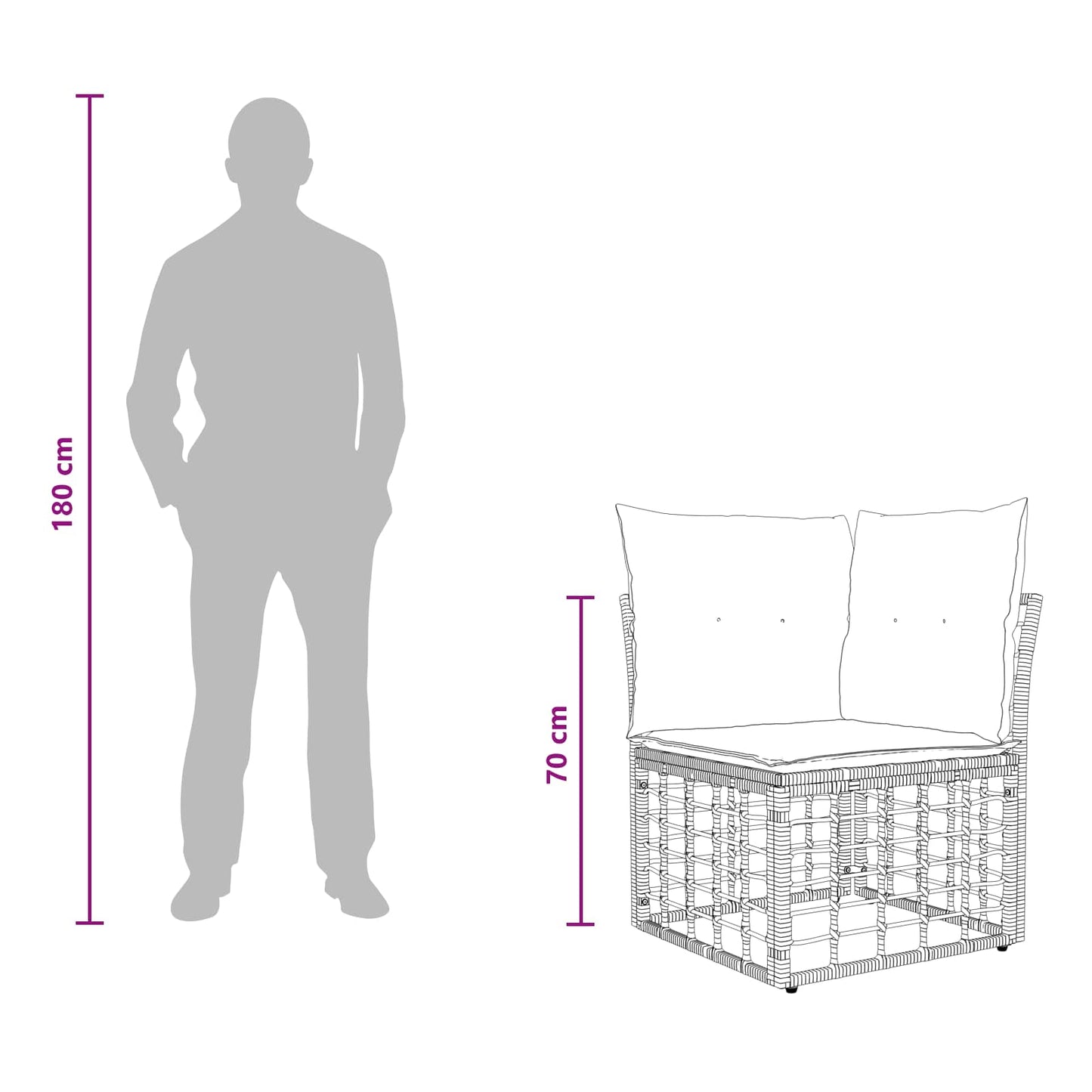 Set di divani da esterno Nero Poliestere | homemem39