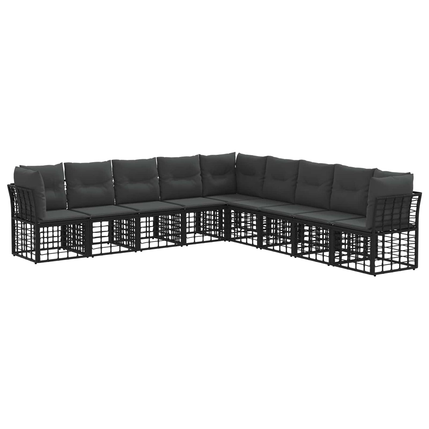 Set di divani da esterno Nero Poliestere | homemem39