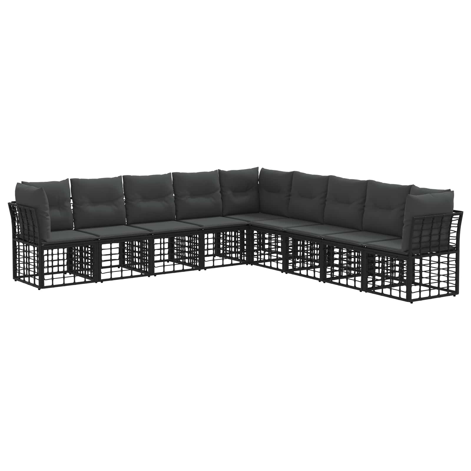 Set di divani da esterno Nero Poliestere | homemem39