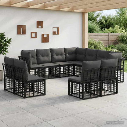 Set di divani da esterno Nero Poliestere | homemem39