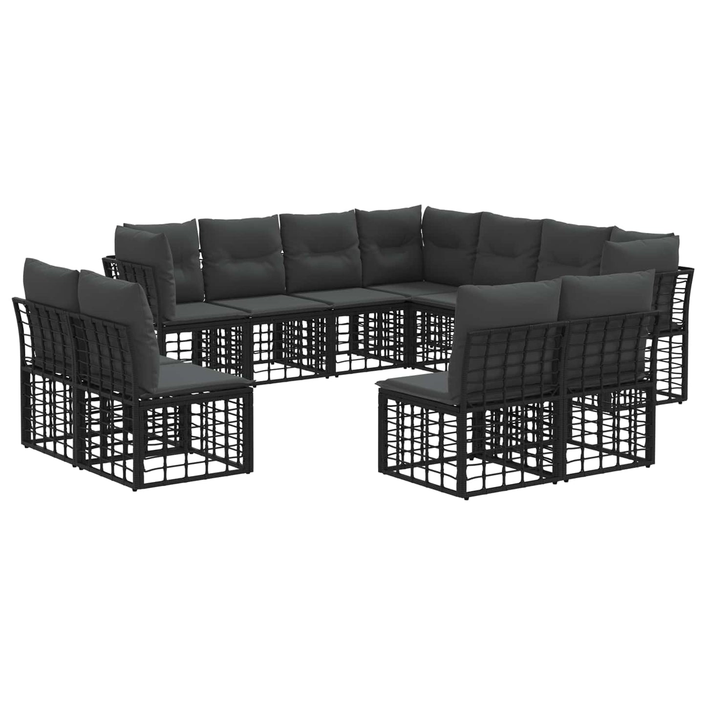 Set di divani da esterno Nero Poliestere | homemem39