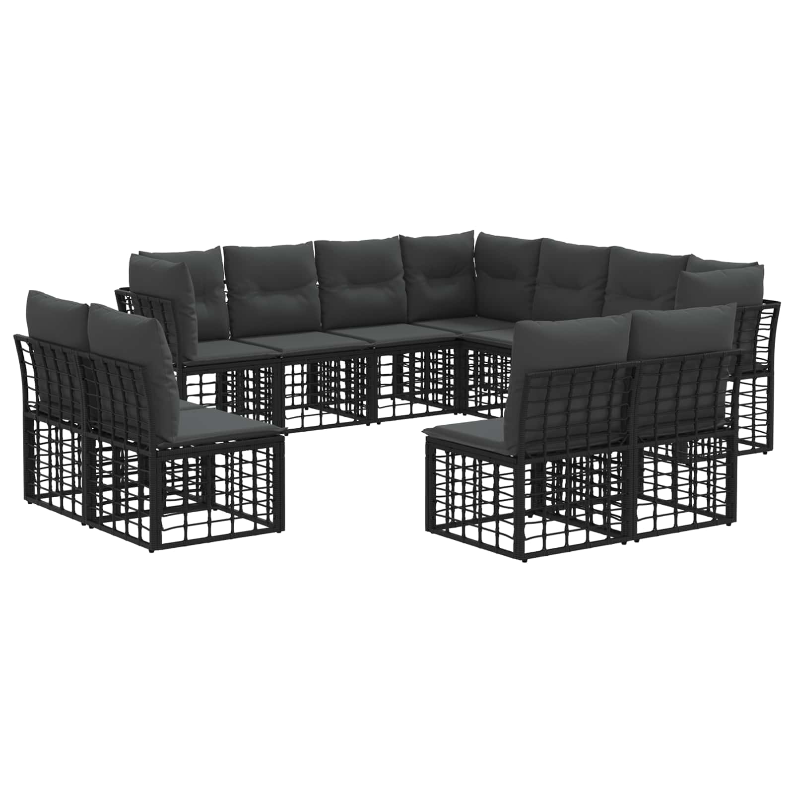 Set di divani da esterno Nero Poliestere | homemem39