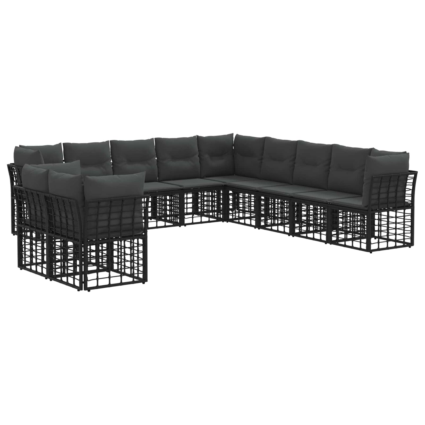 Set di divani da esterno Nero Poliestere | homemem39