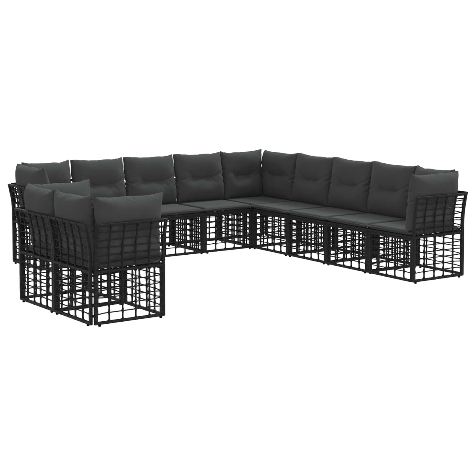 Set di divani da esterno Nero Poliestere | homemem39