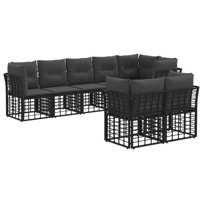 Set di divani da esterno Nero Poliestere | homemem39