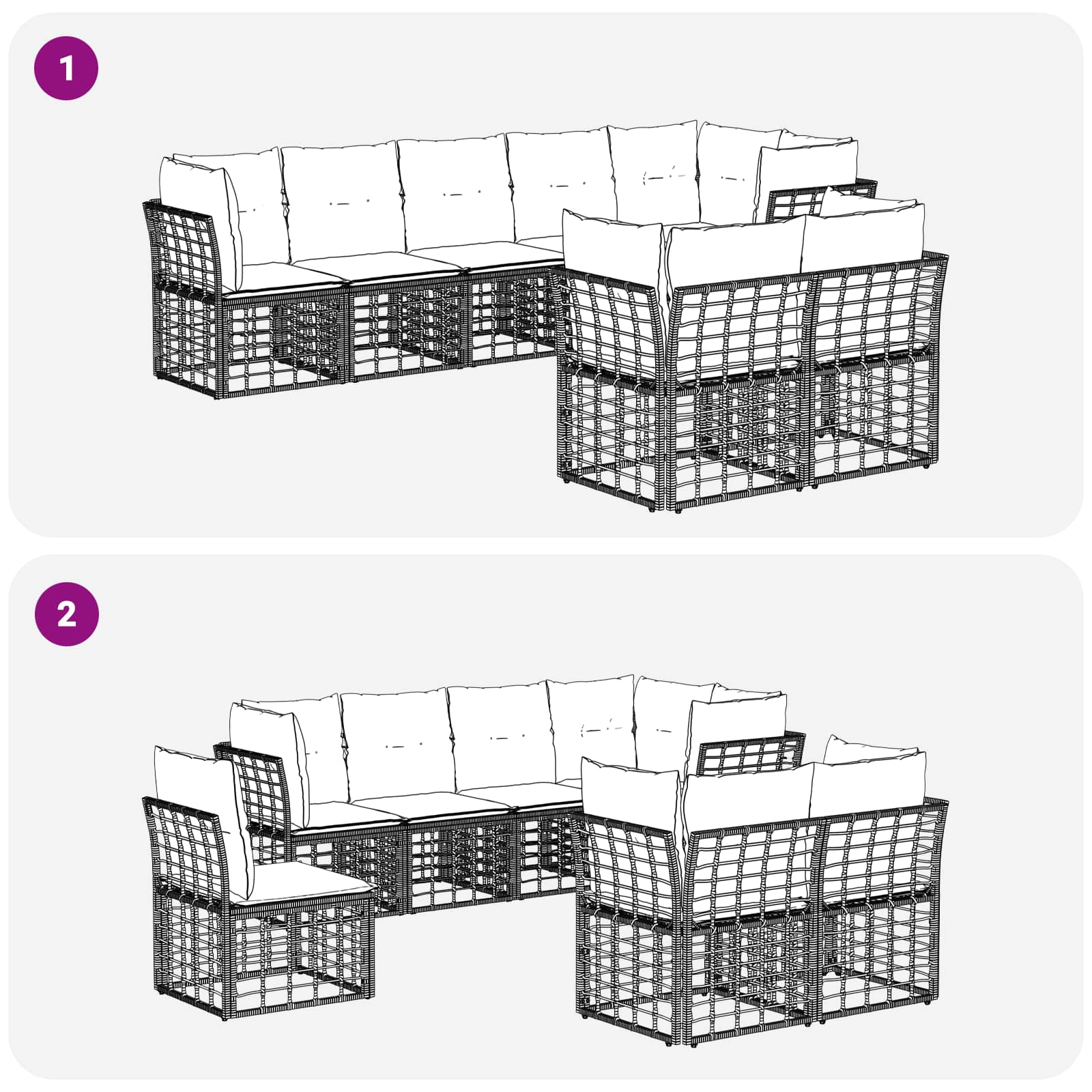 Set di divani da esterno Naturale Poliestere | homemem39