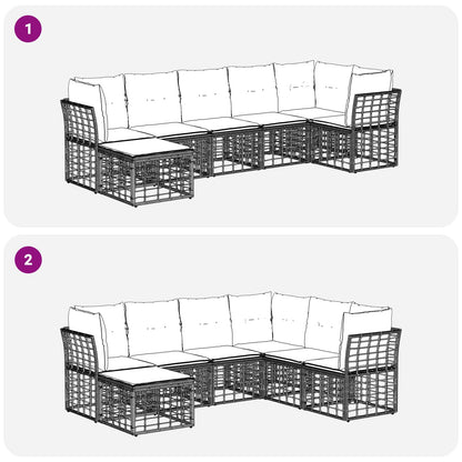 Set di divani da esterno Nero Poliestere | homemem39
