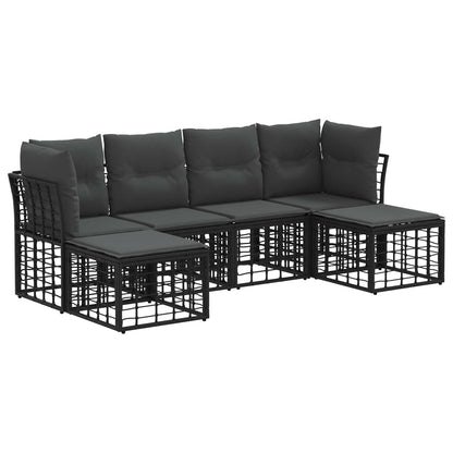 Set di divani da esterno Nero Poliestere