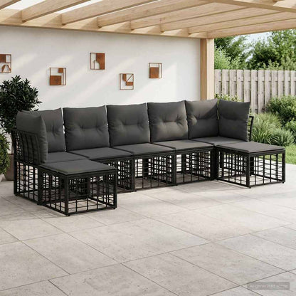 Set di divani da esterno Nero Poliestere | homemem39
