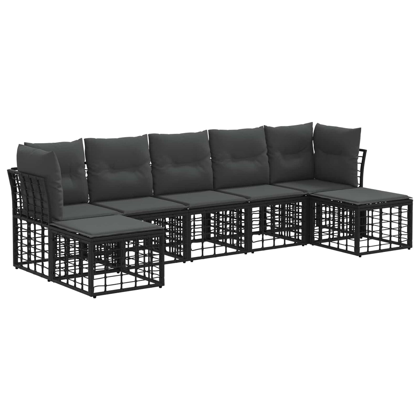 Set di divani da esterno Nero Poliestere | homemem39