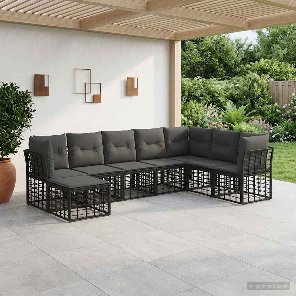 Set di divani da esterno Nero Poliestere | homemem39