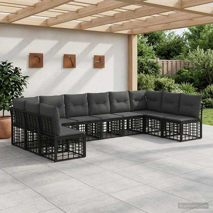Set di divani da esterno Nero Poliestere | homemem39