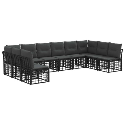 Set di divani da esterno Nero Poliestere | homemem39