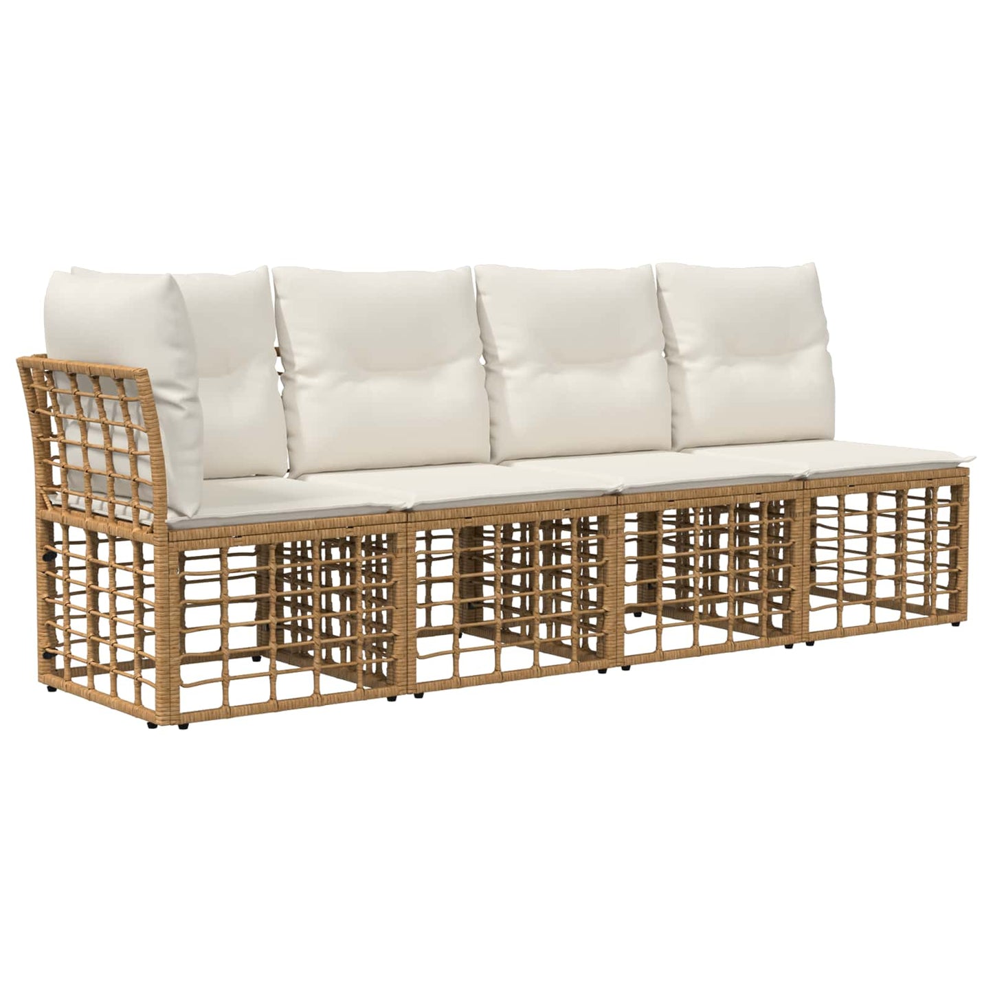 Set di divani da esterno 11 pcs Naturale e Bianco Crema | homemem39