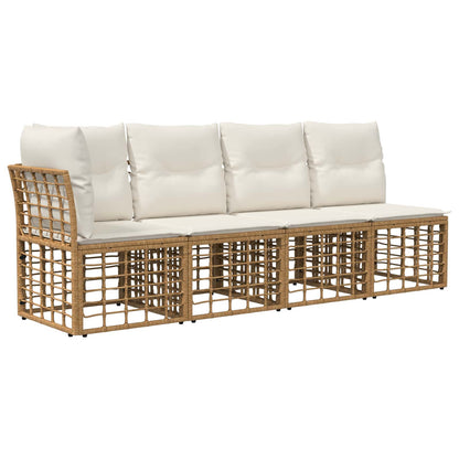 Set di divani da esterno 11 pcs Naturale e Bianco Crema | homemem39