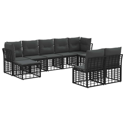 Set di divani da esterno Nero e Grigio scuro Poliestere | homemem39