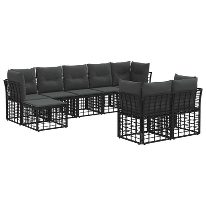 Set di divani da esterno Nero e Grigio scuro Poliestere | homemem39