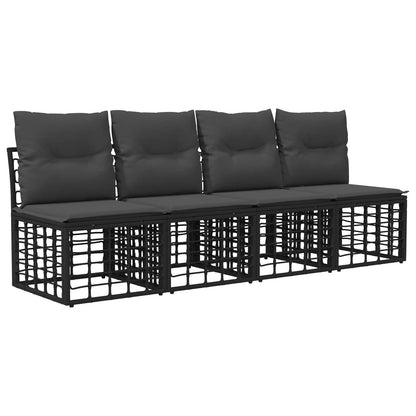 Set di divani da esterno 12 pcs Nero e Grigio scuro Poliestere | homemem39