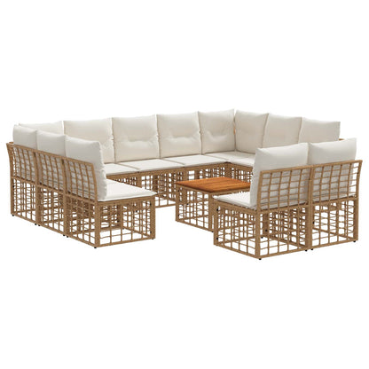 Set di divani da esterno 12 pcs Naturale e Bianco Crema | homemem39
