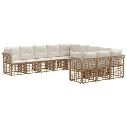 Set di divani da esterno Naturale e Bianco Crema Poliestere | homemem39
