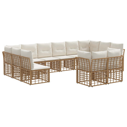 Set di divani da esterno Naturale e Bianco Crema Poliestere | homemem39