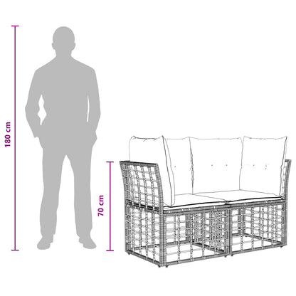Set di divani da esterno Naturale e Bianco Crema Poliestere | homemem39